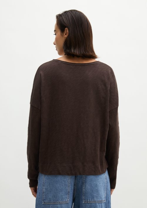 Oversized Submarine Long-Sleeve Shirt — Black Cherry