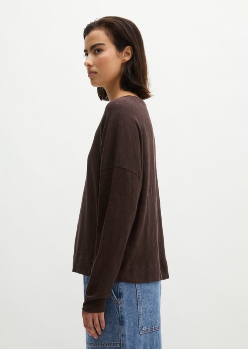 Oversized Submarine Long-Sleeve Shirt — Black Cherry