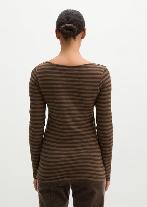 Regular striped longsleeve — Dark Brown