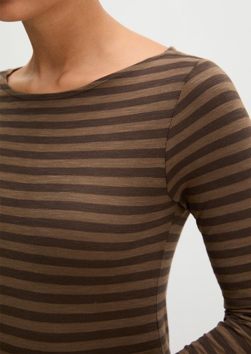 Regular striped longsleeve — Dark Brown
