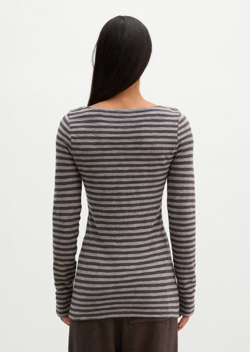 Regular striped longsleeve — Medium Brown