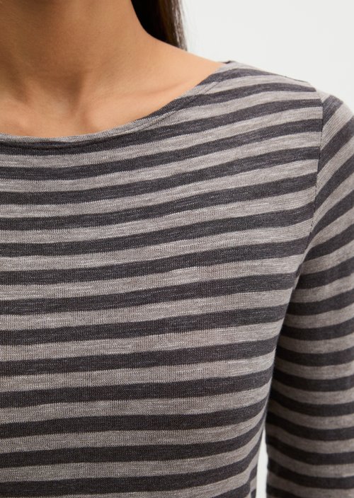 Regular striped longsleeve — Medium Brown