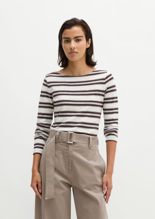 Regular striped longsleeve — Medium Beige