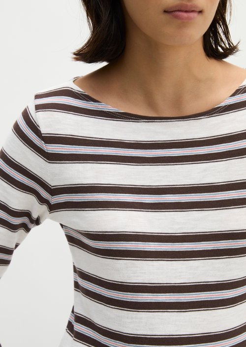 Regular striped longsleeve — Medium Beige