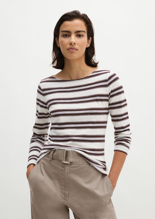 Regular striped longsleeve — Medium Beige