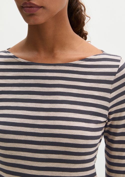 Regular striped longsleeve — Light Beige
