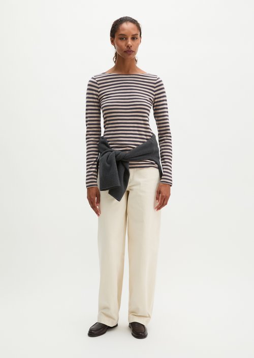 Regular striped longsleeve — Light Beige
