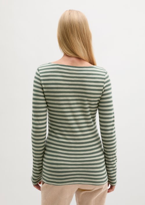 Regular striped longsleeve — Medium Green