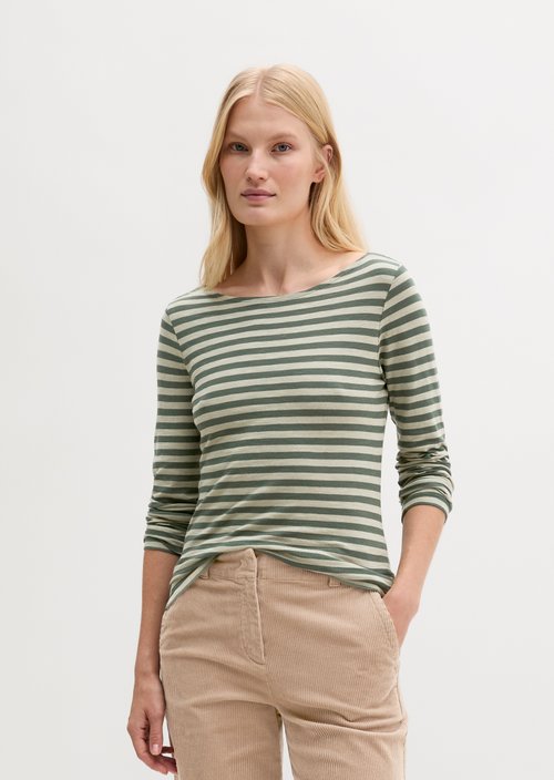 Regular striped longsleeve — Medium Green