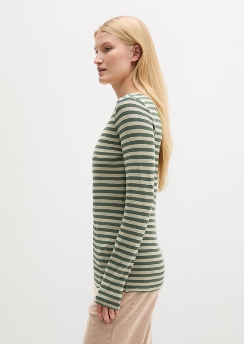 Regular striped longsleeve — Medium Green