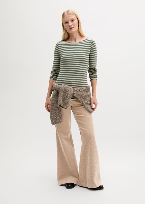 Regular striped longsleeve — Medium Green