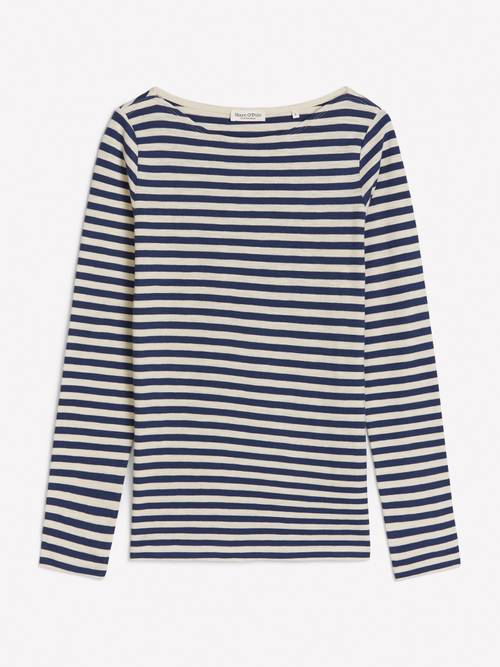 Regular manga larga a rayas Dark Blue en vista aislada sin modelo