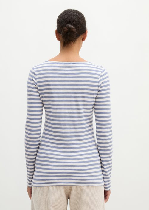 Regular striped longsleeve — Medium Blue