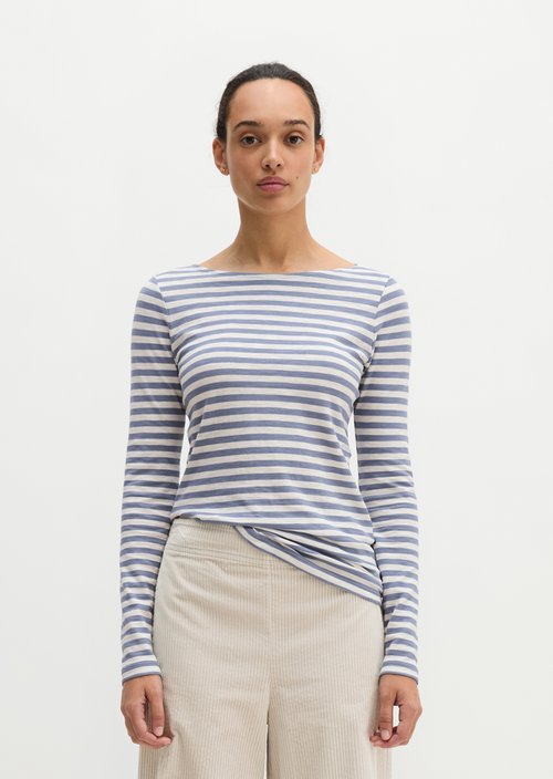 Regular striped longsleeve — Medium Blue