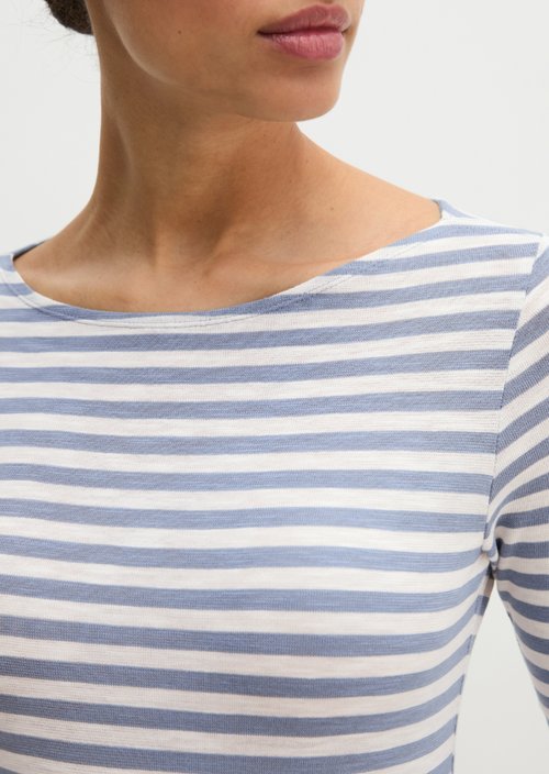 Regular striped longsleeve — Medium Blue