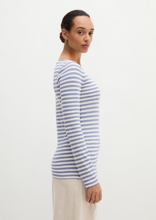Regular striped longsleeve — Medium Blue