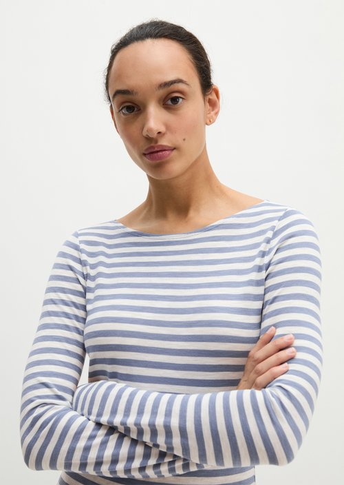 Regular striped longsleeve — Medium Blue