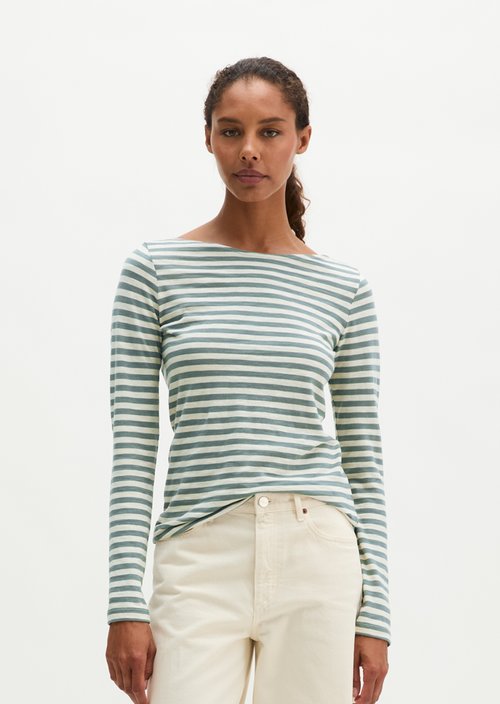 Regular striped longsleeve — Medium Blue