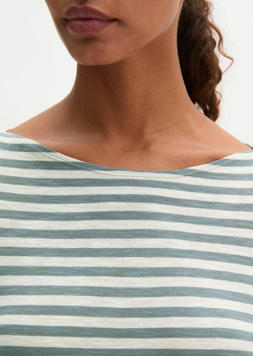 T-shirt long rayé regular Medium Blue en vue détaillée