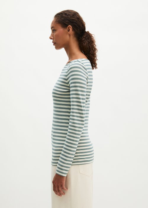 Regular striped longsleeve — Medium Blue