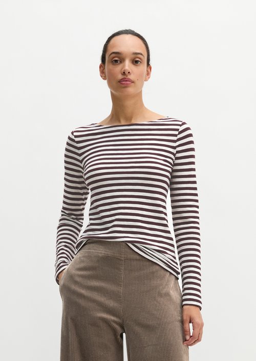 Regular striped longsleeve — Dark Red