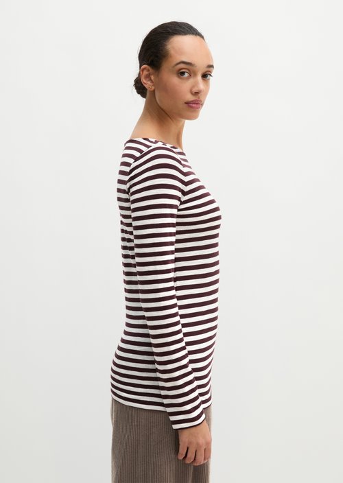 Regular striped longsleeve — Dark Red