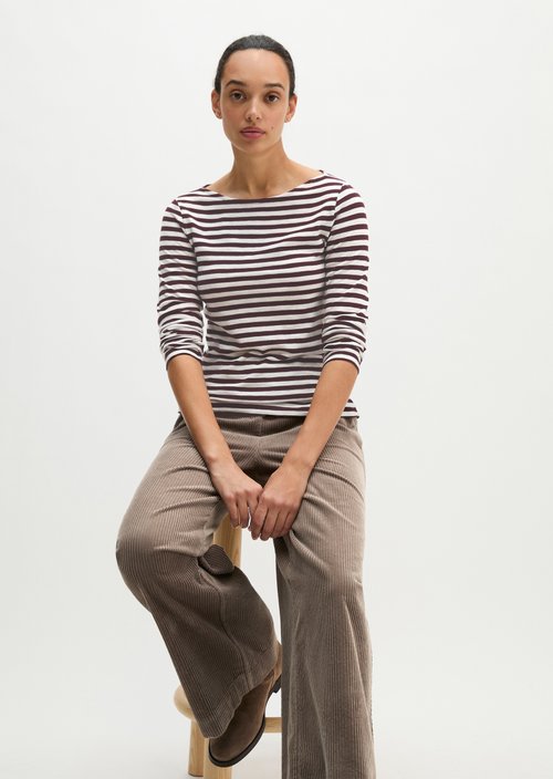 Regular striped longsleeve — Dark Red