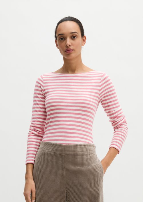 Regular striped longsleeve — Medium Pink