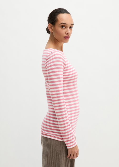 Regular striped longsleeve — Medium Pink