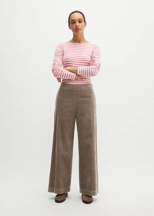 Gestreiftes Longsleeve regular Medium Pink in Frontalansicht
