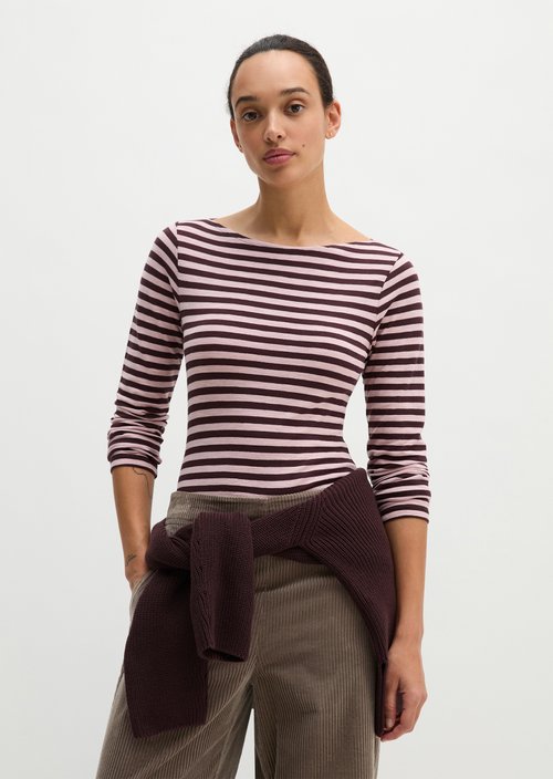 Regular striped longsleeve — Medium Pink