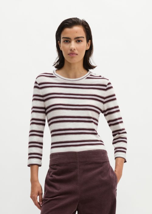 Regular striped T-shirt — Medium Beige