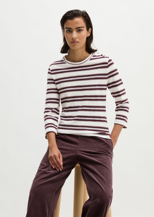 Regular striped T-shirt — Medium Beige