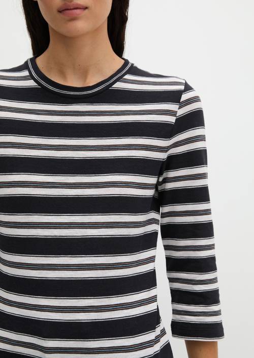 Regular striped T-shirt Dark Blue in detail view