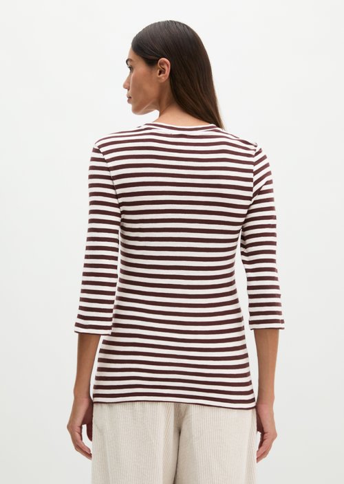 Regular striped T-shirt — Dark Red