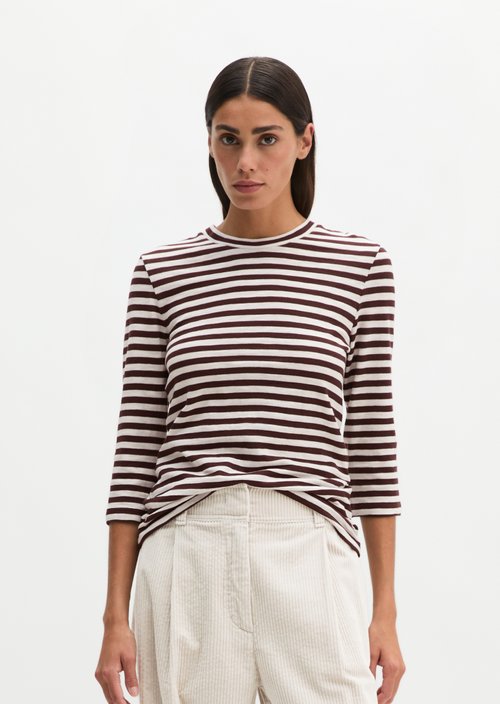 Regular striped T-shirt — Dark Red