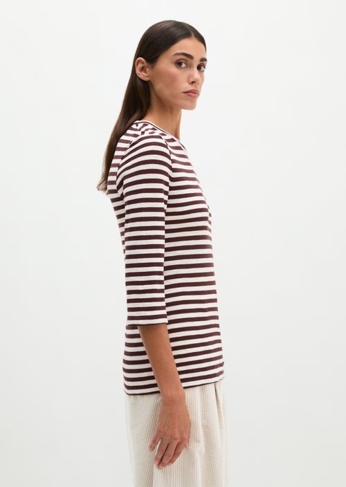 Regular striped T-shirt — Dark Red