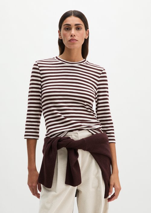 Regular striped T-shirt — Dark Red