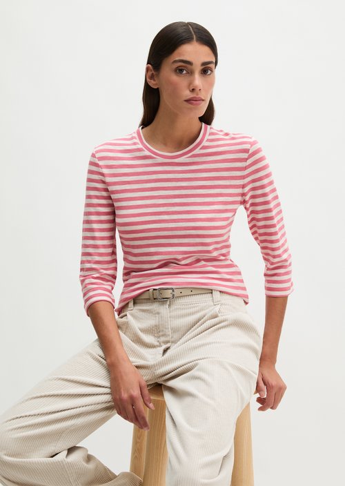 Regular striped T-shirt — Medium Pink
