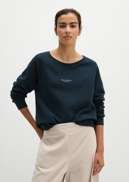 Relaxed-fit garment-dyed sweatshirt — Martime Blue