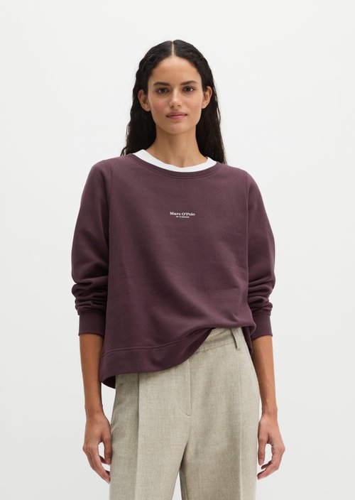 Relaxed-fit garment-dyed sweatshirt — Black Cherry