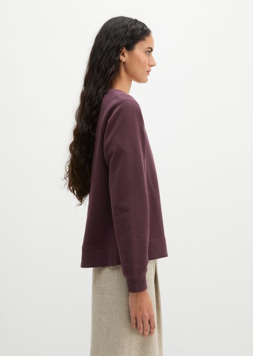 Relaxed-fit garment-dyed sweatshirt — Black Cherry