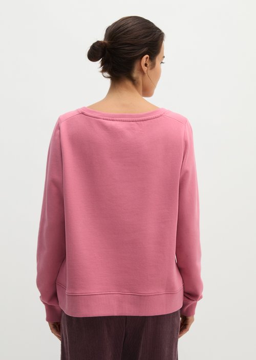 Relaxed-fit garment-dyed sweatshirt — Berry Rose