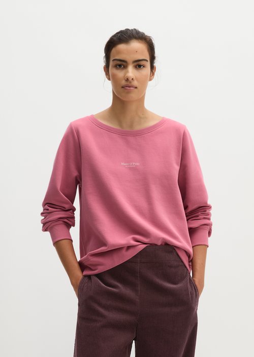 Relaxed-fit garment-dyed sweatshirt — Berry Rose