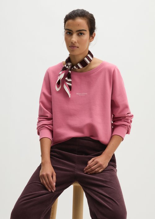 Relaxed-fit garment-dyed sweatshirt — Berry Rose