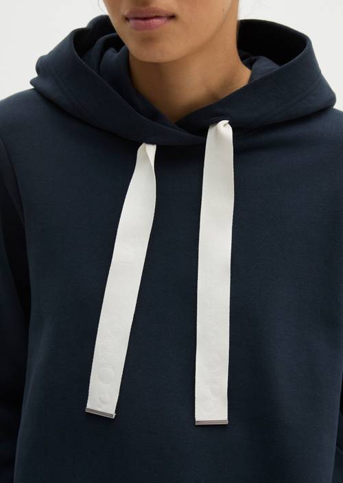 Relaxed-fit hoodie Maritime Blue in detail view