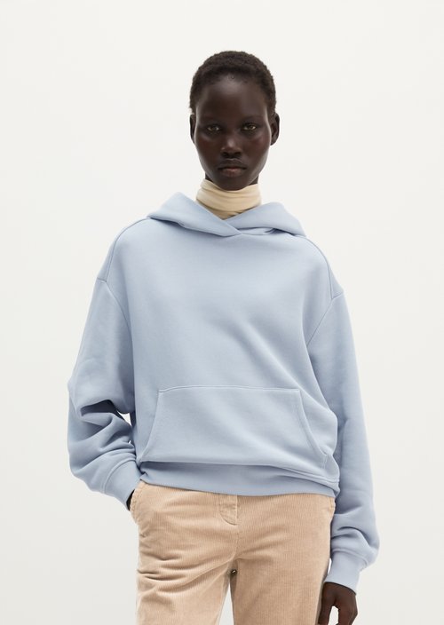 Relaxed-Fit Hooded Sweatshirt — Glacial Blue