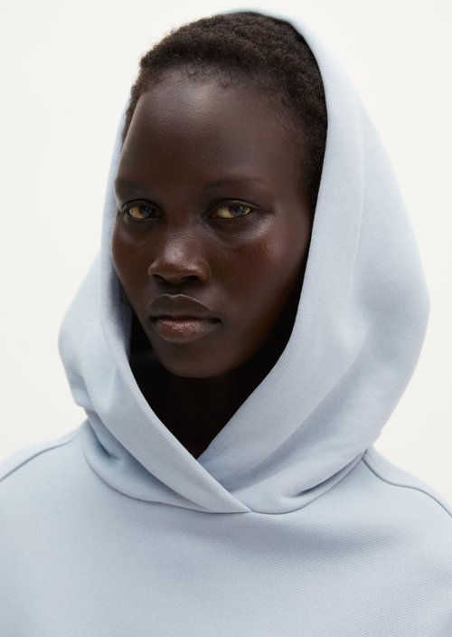 Relaxed-Fit Hooded Sweatshirt — Glacial Blue