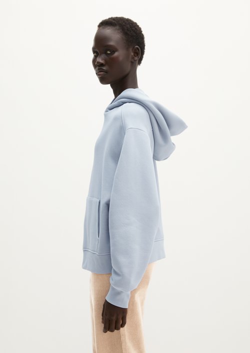 Relaxed-Fit Hooded Sweatshirt — Glacial Blue
