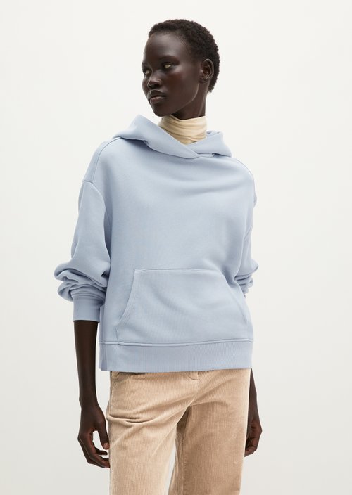 Relaxed-Fit Hooded Sweatshirt — Glacial Blue
